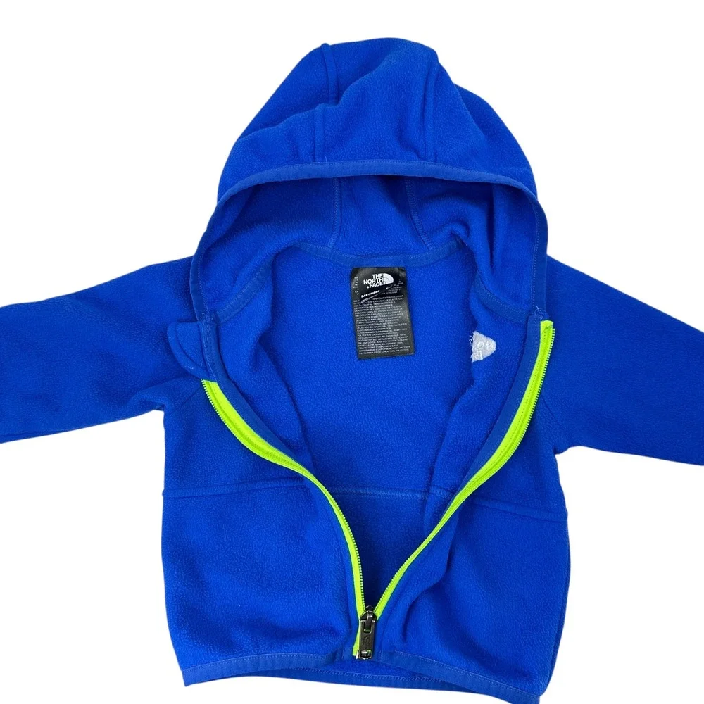 The North Face Baby Glacier Full Zip Hoodie Blue 6-12 Recycled Polyester‎ Fleece